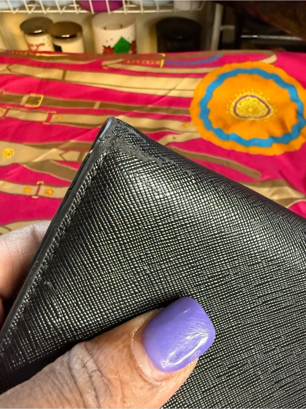 Vivienne Westwood Black Textured Envelope Wallet with Gold Orb Logo